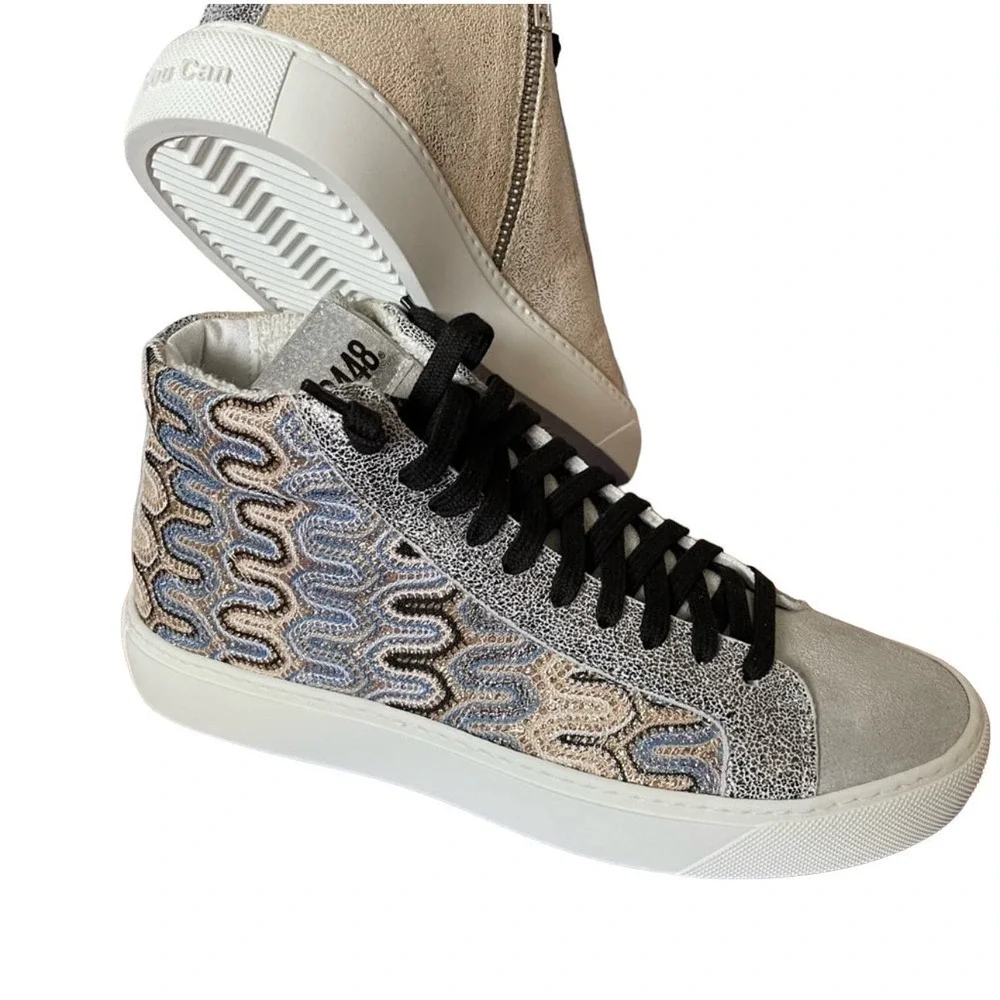 P448 Italian High Top Can Surf Later Star BS Panama Sneaker Size 42/11.5-12 NWB - Picture 6 of 13